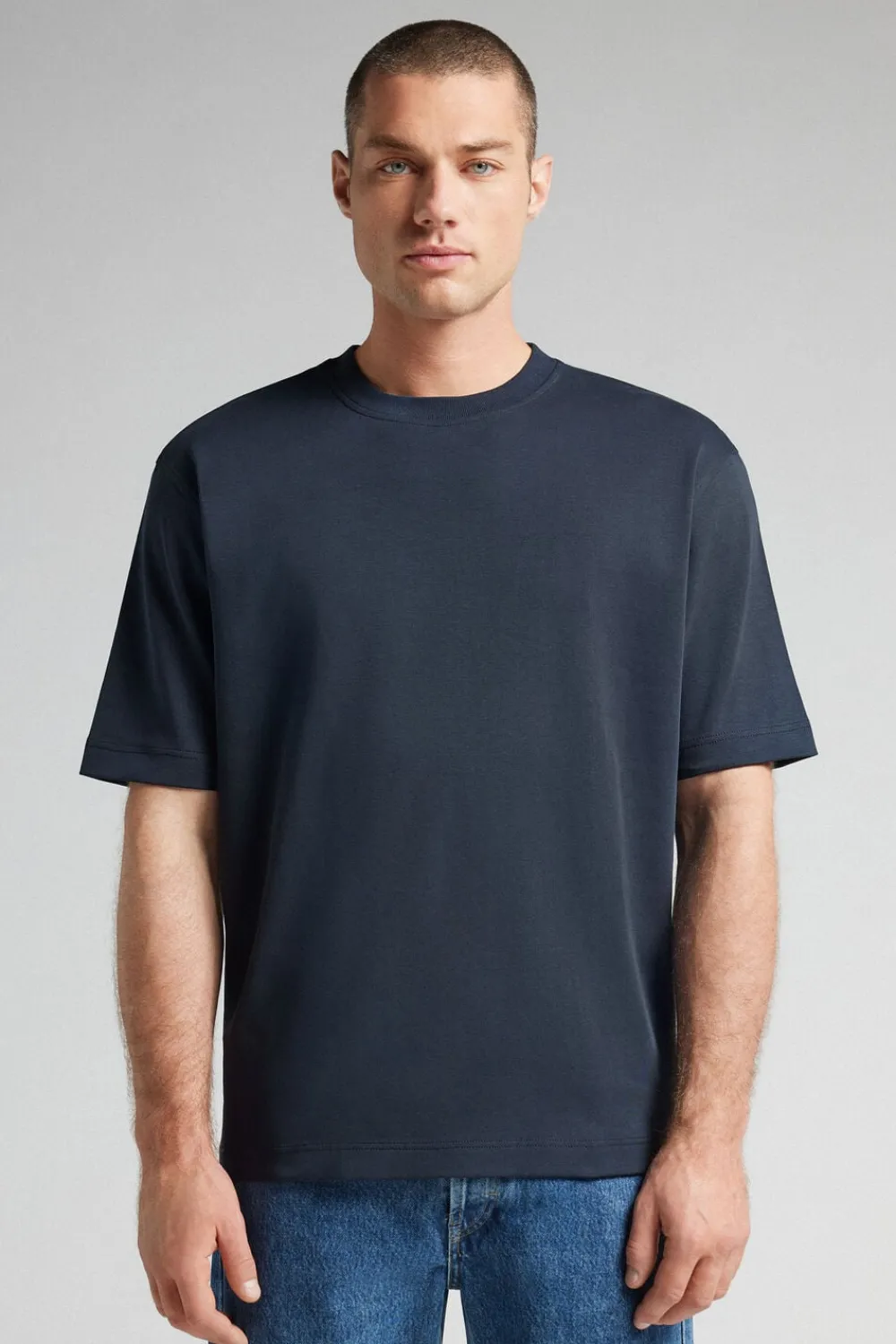 T-shirty>Intimissimi T-shirt Oversize 100% Bawełny niebieski - 800 - blu notte