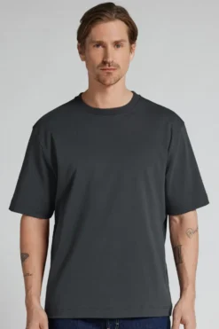 T-shirty>Intimissimi T-shirt Oversize 100% Bawełny szary - 4712 - dark grey