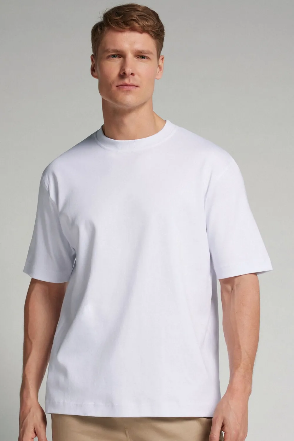 T-shirty>Intimissimi T-shirt Oversize 100% Bawełny biały - 001 - biały