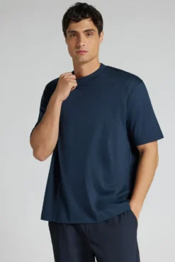 T-shirty|Merceryzowana Bawełna Filo Premium>Intimissimi T-shirt Oversize z Merceryzowanej Bawełny Superlight filo Premium niebieski - 490j - blu navy