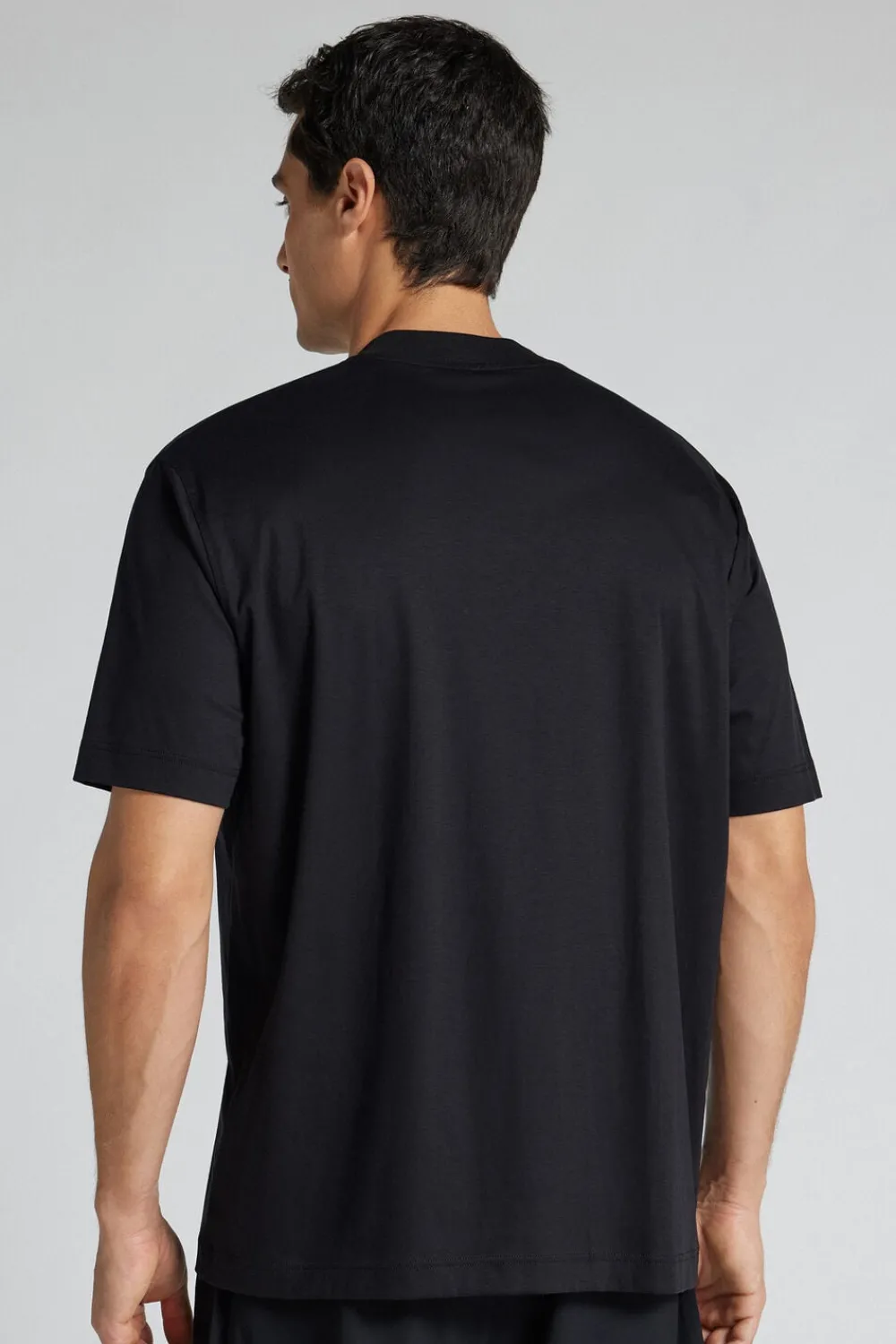 T-shirty|Merceryzowana Bawełna Filo Premium>Intimissimi T-shirt Oversize z Merceryzowanej Bawełny Superlight filo Premium czarny - 019 - czarny