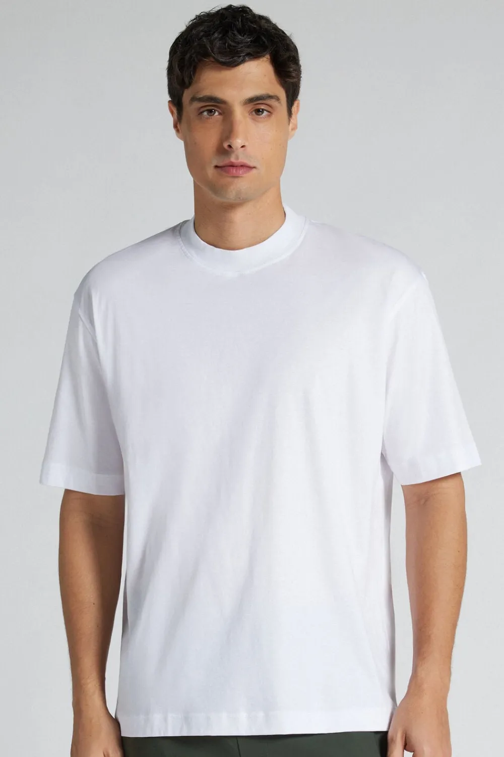 T-shirty|Merceryzowana Bawełna Filo Premium>Intimissimi T-shirt Oversize z Merceryzowanej Bawełny Superlight filo Premium biały - 001 - biały