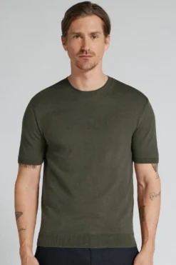 T-shirty>Intimissimi T-shirt z Bawełnianej Dzianiny Slub zielony - 127k - verde