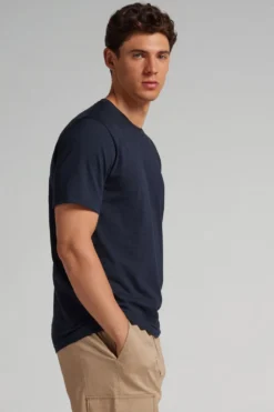 T-shirty>Intimissimi T-shirt z Bawełny Czesanej niebieski - 800 - blu notte