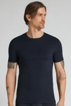 T-shirty|Bawełna Superior Extrafine>Intimissimi T-shirt z Bawełny Natural Fresh niebieski - 800 - blu notte