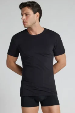 T-shirty|Bawełna Superior Extrafine>Intimissimi T-shirt z Bawełny Natural Fresh czarny - 019 - czarny