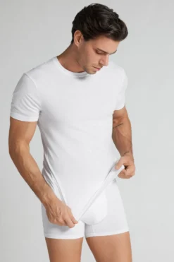 T-shirty|Bawełna Superior Extrafine>Intimissimi T-shirt z Bawełny Natural Fresh biały - 001 - biały