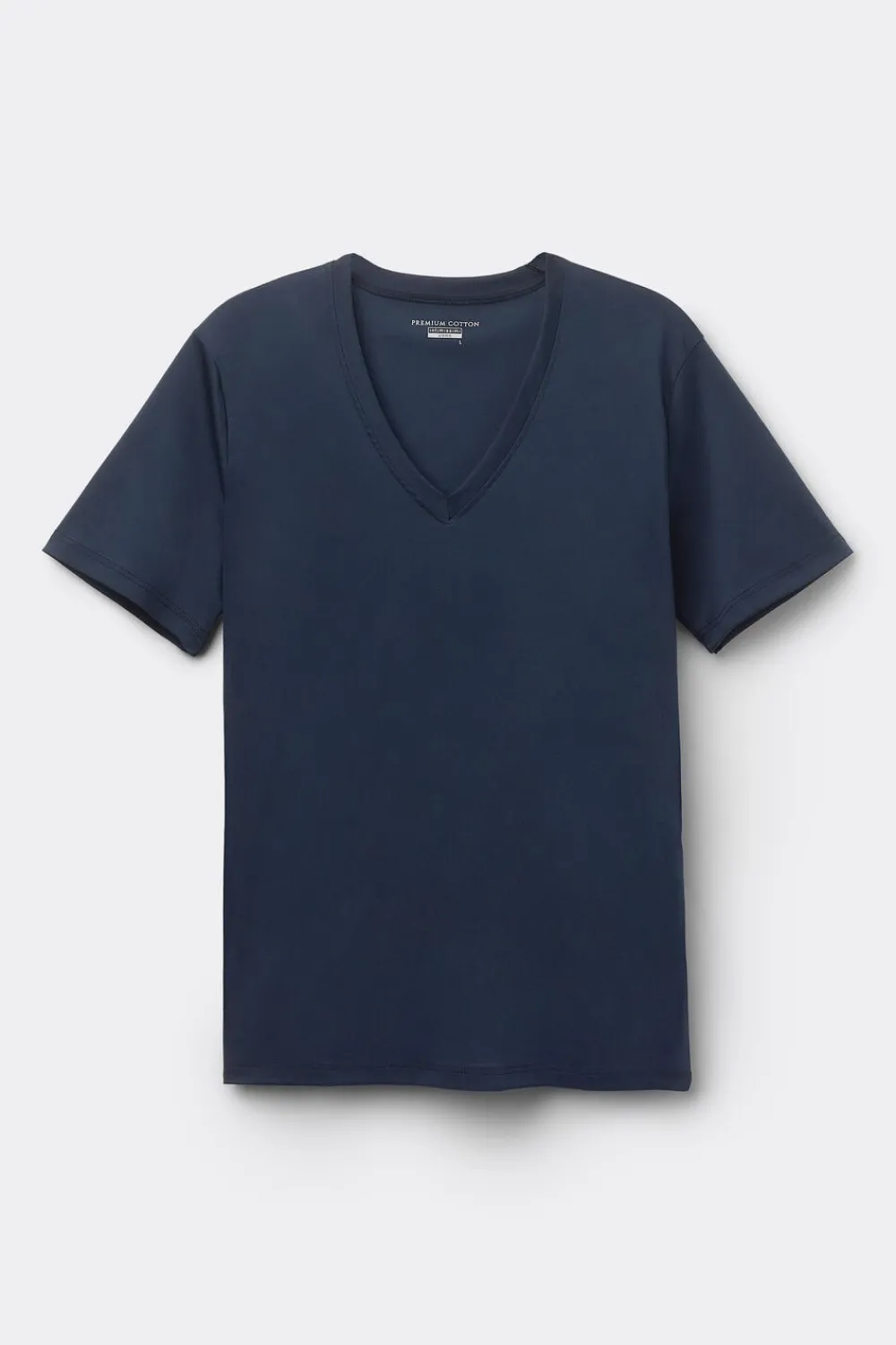 T-shirty|Merceryzowana Bawełna Filo Premium>Intimissimi T-shirt z Dekoltem w Kształcie Litery V z Merceryzowanej Bawełny filo Premium niebieski - 490j - blu navy