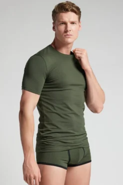 T-shirty|Bawełna Superior>Intimissimi T-shirt z Elastycznej Bawełny Superior zielony - 078k - verde truck