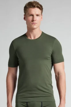 T-shirty|Bawełna Superior>Intimissimi T-shirt z Elastycznej Bawełny Superior zielony - 078k - verde truck