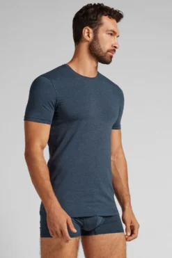 T-shirty|Bawełna Superior>Intimissimi T-shirt z Elastycznej Bawełny Superior niebieski - 3120 - blu ink melange