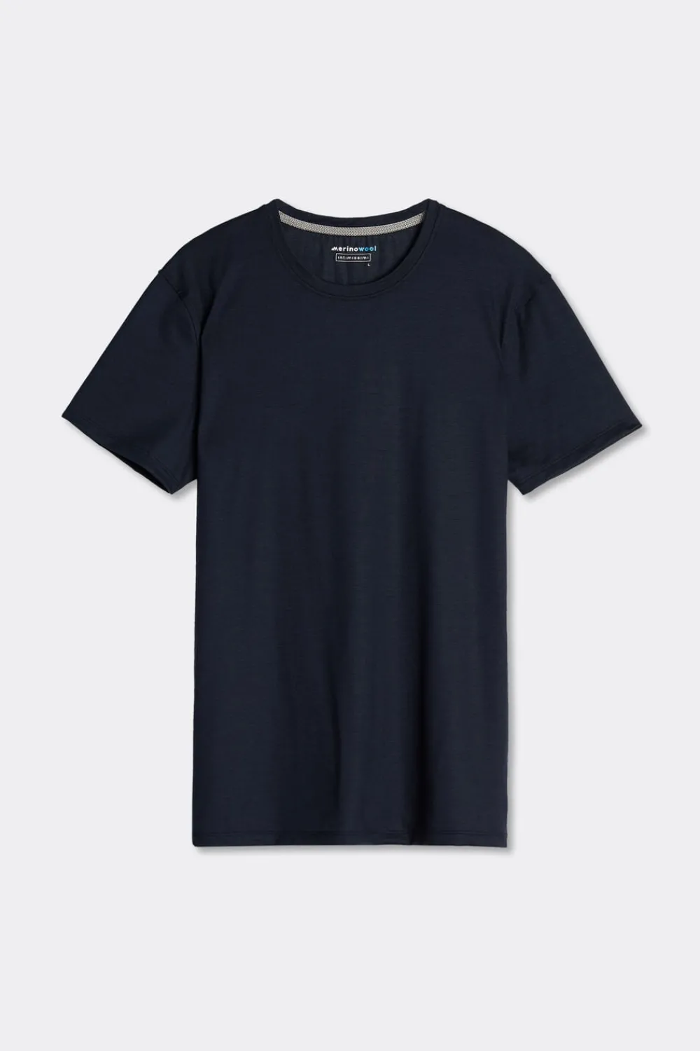 T-shirty|Wełna Merino>Intimissimi T-shirt z Krótkim Rękawem z Wełny Merino niebieski - 800 - blu notte