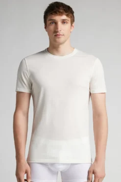 T-shirty|Wełna Merino>Intimissimi T-shirt z Krótkim Rękawem z Wełny Merino biały - 760j - bianco lana
