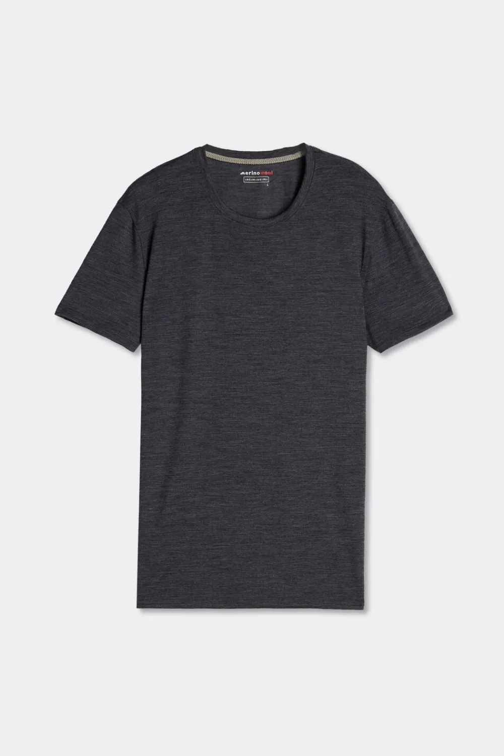 T-shirty|Wełna Merino>Intimissimi T-shirt z Krótkim Rękawem z Wełny Merino ciemnoszary - 7522 - antracyt melanż