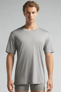 T-shirty|Merceryzowana Bawełna Filo Premium>Intimissimi T-shirt z Merceryzowanej Bawełny filo Premium szary - 958j - szary perłowy