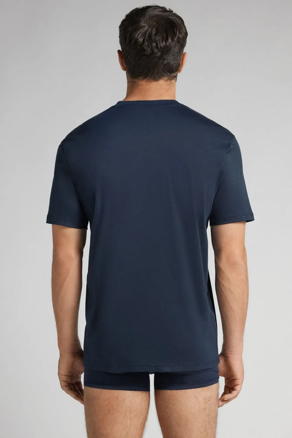 T-shirty|Merceryzowana Bawełna Filo Premium>Intimissimi T-shirt z Merceryzowanej Bawełny Superlight filo Premium niebieski - 490j - blu navy