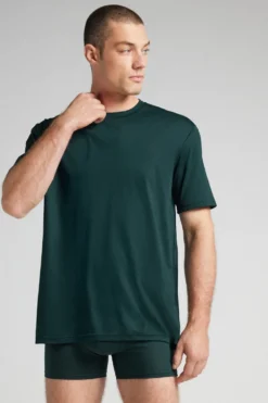 T-shirty|Merceryzowana Bawełna Filo Premium>Intimissimi T-shirt z Merceryzowanej Bawełny filo Premium zielony - 132j - verde scuro