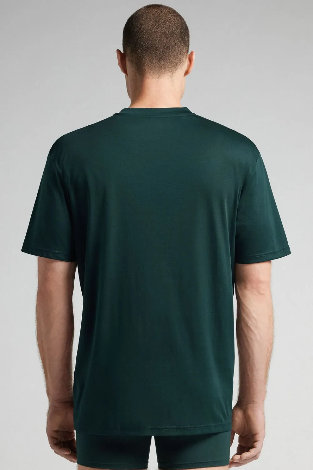 T-shirty|Merceryzowana Bawełna Filo Premium>Intimissimi T-shirt z Merceryzowanej Bawełny filo Premium zielony - 132j - verde scuro
