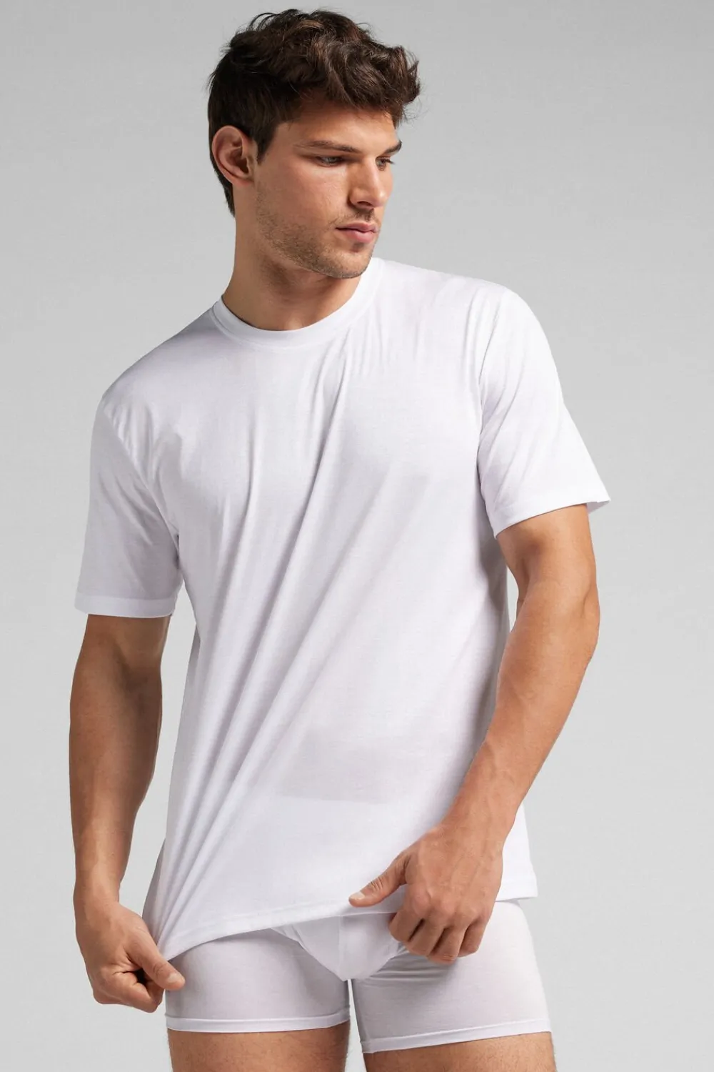 T-shirty|Merceryzowana Bawełna Filo Premium>Intimissimi T-shirt z Merceryzowanej Bawełny filo Premium biały - 001 - biały