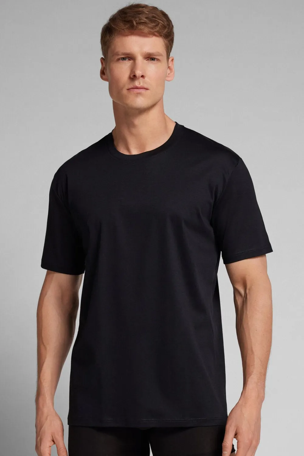 T-shirty|Merceryzowana Bawełna Filo Premium>Intimissimi T-shirt z Merceryzowanej Bawełny filo Premium czarny - 019 - czarny