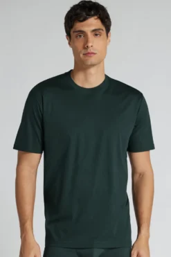 T-shirty|Merceryzowana Bawełna Filo Premium>Intimissimi T-shirt z Merceryzowanej Bawełny Superlight filo Premium zielony - 132j - verde scuro