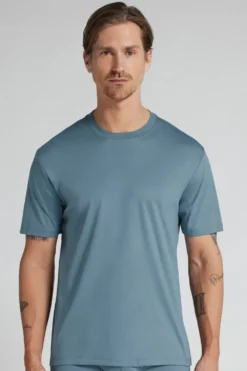 T-shirty|Merceryzowana Bawełna Filo Premium>Intimissimi T-shirt z Merceryzowanej Bawełny Superlight filo Premium jasnoniebieski - 141k - petrolio chiaro