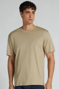 T-shirty|Merceryzowana Bawełna Filo Premium>Intimissimi T-shirt z Merceryzowanej Bawełny Superlight filo Premium beige - 142k - warm sand