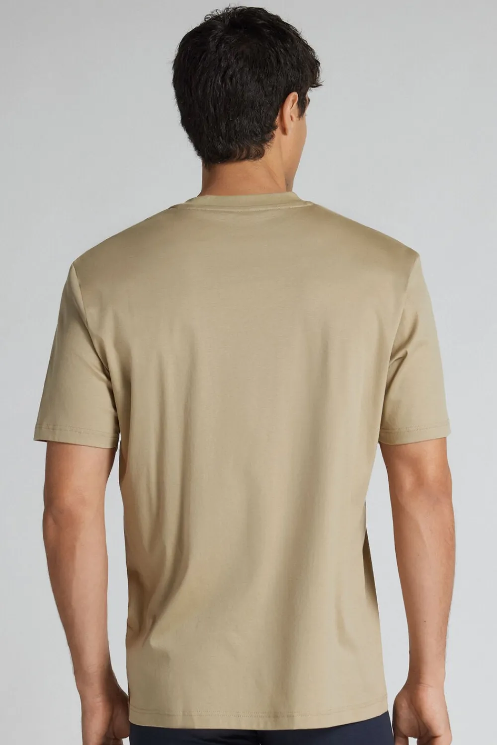 T-shirty|Merceryzowana Bawełna Filo Premium>Intimissimi T-shirt z Merceryzowanej Bawełny Superlight filo Premium beige - 142k - warm sand