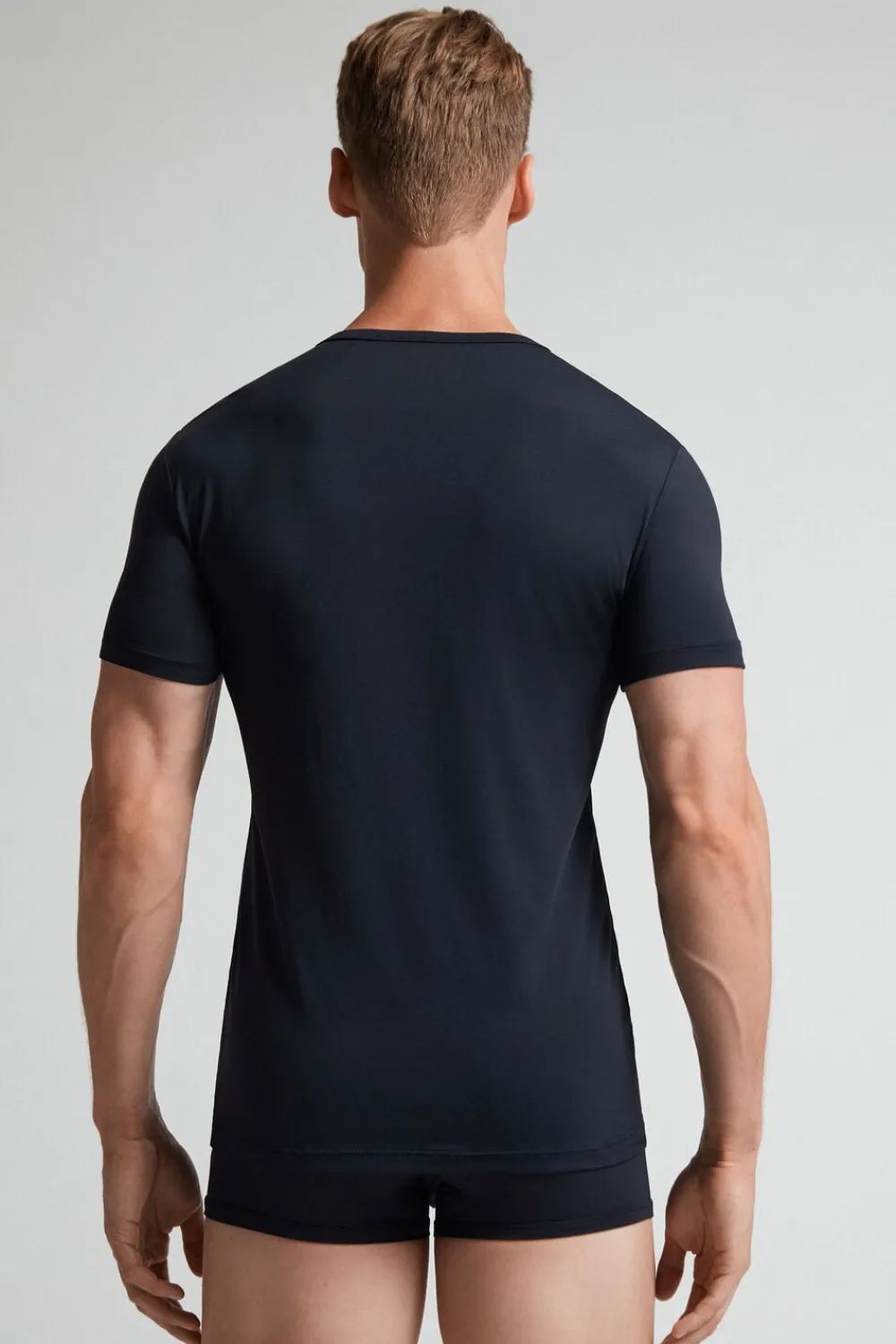 T-shirty|Mikrofibra>Intimissimi T-shirt z Mikrofibry niebieski - 800 - blu notte