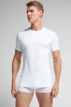 T-shirty|Mikrofibra>Intimissimi T-shirt z Mikrofibry biały - 001 - biały