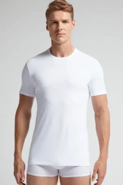 T-shirty|Mikrofibra>Intimissimi T-shirt z Mikrofibry biały - 001 - biały