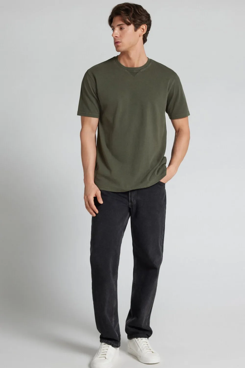 T-shirty>Intimissimi T-shirt z Piki Washed Collection zielony - 095k - verde truck delave'