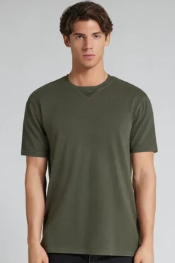 T-shirty>Intimissimi T-shirt z Piki Washed Collection zielony - 095k - verde truck delave'