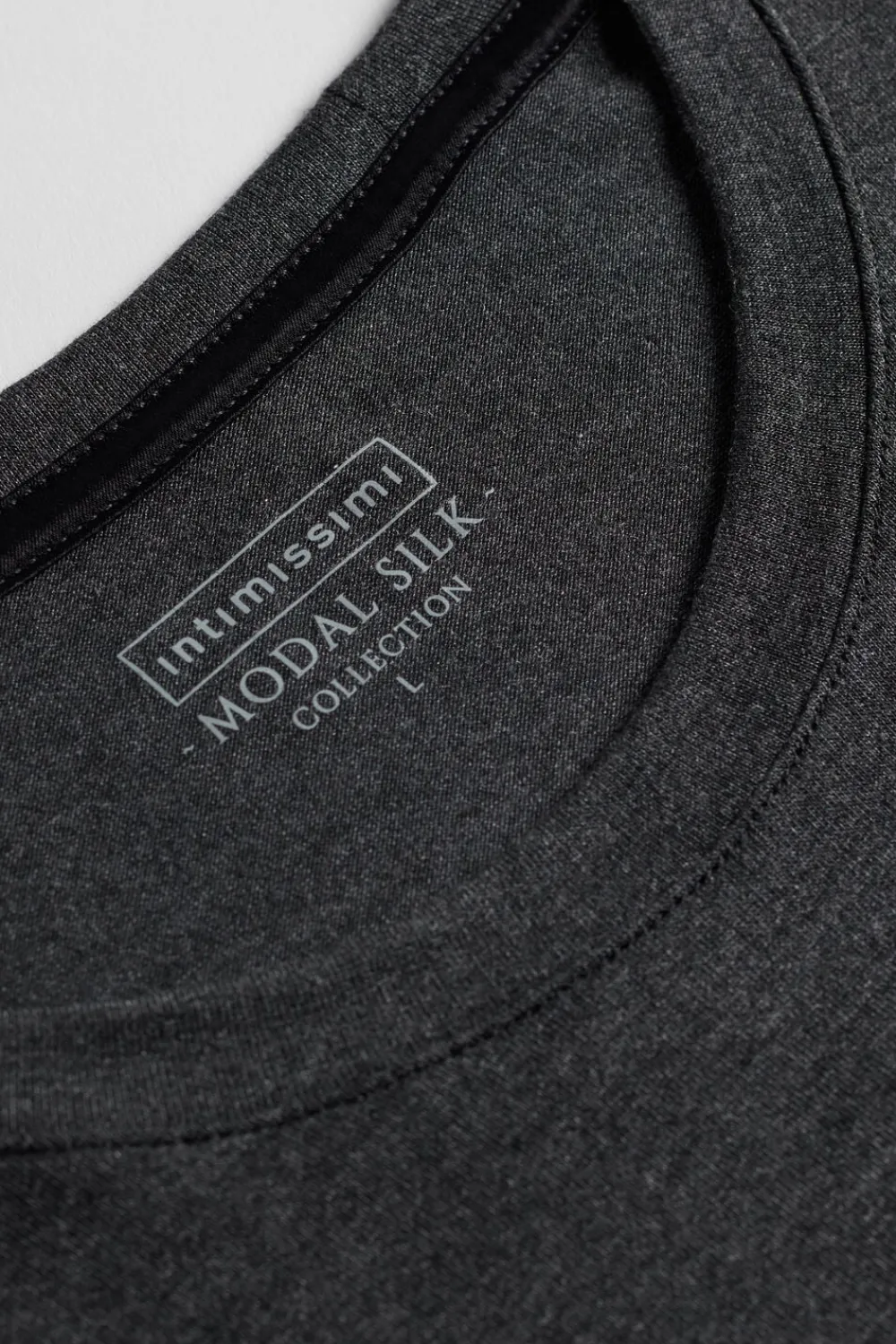 T-shirty|Soft Silk>Intimissimi T-shirt z Tkaniny Soft Silk szary - 040 - grigio scuro melange