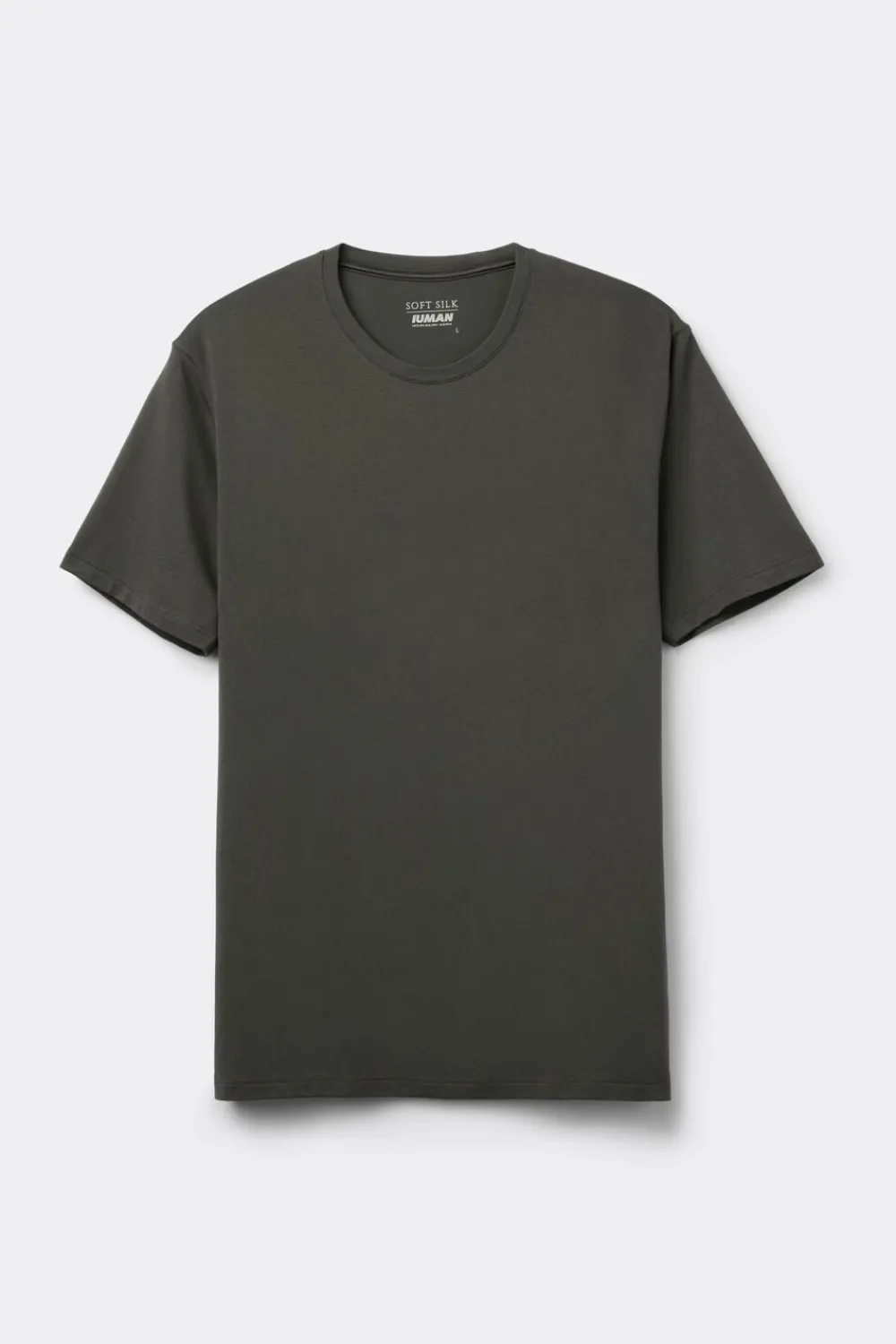 T-shirty|Soft Silk>Intimissimi T-shirt z Tkaniny Soft Silk - 640j - verde fumo scuro