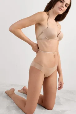 Balkonetki|Bez Ramiączek>Intimissimi Wielofunkcyjny Biustonosz Balkonetka Anna z Mikrofibry Ultralight - 044 - honey