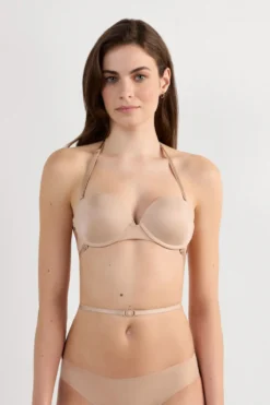 Balkonetki|Bez Ramiączek>Intimissimi Wielofunkcyjny Biustonosz Balkonetka Anna z Mikrofibry Ultralight - 044 - honey