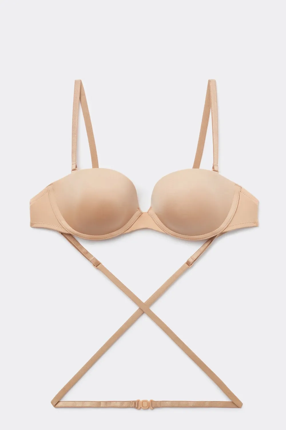 Balkonetki|Z Fiszbinami>Intimissimi Wielofunkcyjny Biustonosz Balkonetka Anna z Mikrofibry Ultralight naturalny - 044 - honey