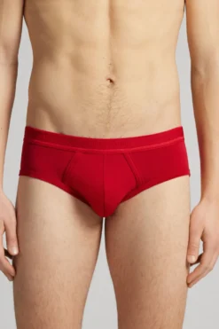 Slipy|Bawełna Superior>Intimissimi Wygodne Slipy Męskie z Bawełny Superior z Logo czerwony - 5222 - rosso intenso/rosso
