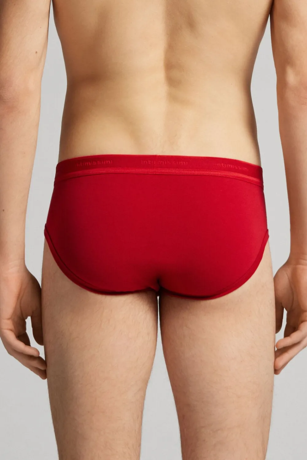Slipy|Bawełna Superior>Intimissimi Wygodne Slipy Męskie z Bawełny Superior z Logo czerwony - 5222 - rosso intenso/rosso